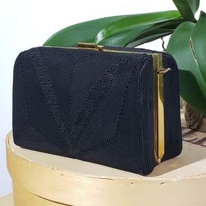 Vintage 1940s WHC Weeda Corde boxy clutch purse